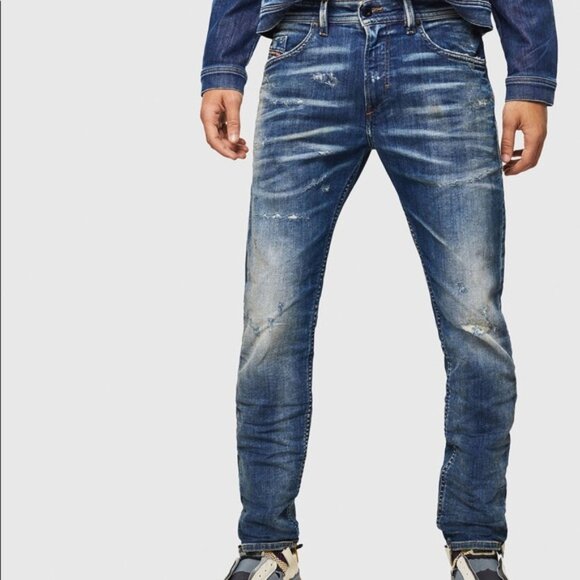 Diesel Men's 31 Blue Eyecons 2013/2 Edition Distressed Slim Jeans Made in Italy - Picture 3 of 11